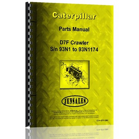 Fits Caterpillar D7F Crawler 93N193N1174 Parts Manual New